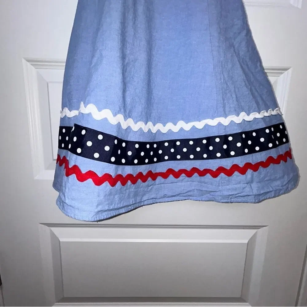 Bonnie Jean Patriotic Embroidered Ribbon A-Line Tulle Dress